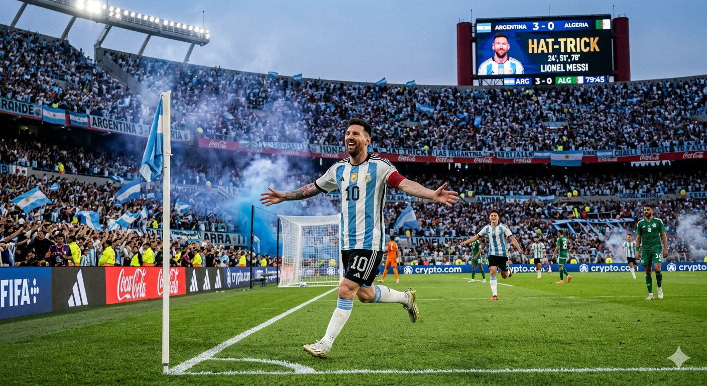 Messi Hat-Trick Fires Argentina Past Algeria 3-0 in World Cup Group J Clash